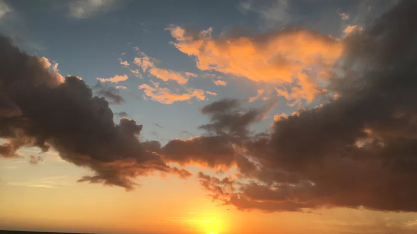 Amazing clouds around sunset