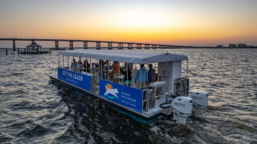 exterior of boat at sunset