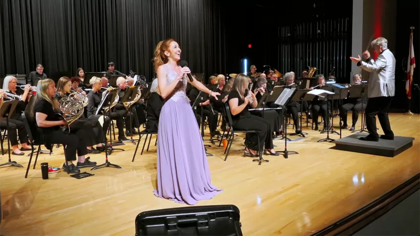 Whitney Grace singing with the Southwest Florida Concert Band